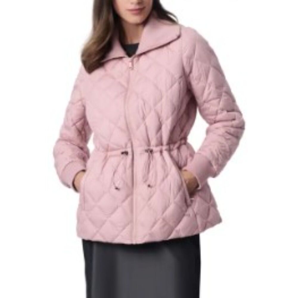 NWT Bernardo Blush Pink Quilted Puffer Jacket M EcoPlume Water Repellent